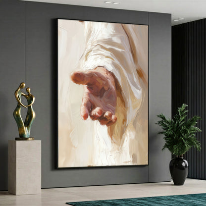 Divine Hand Canvas Wall Art - Minimalist Christian Home Decor