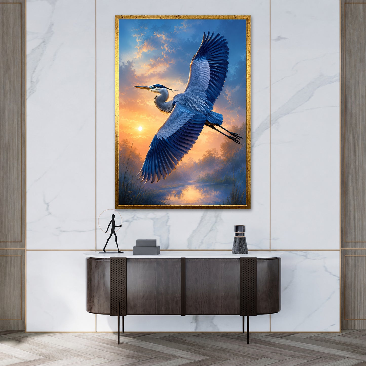 Heron Bird Canvas Print - Modern Home Decor