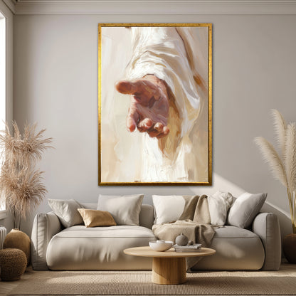Divine Hand Canvas Wall Art - Minimalist Christian Home Decor