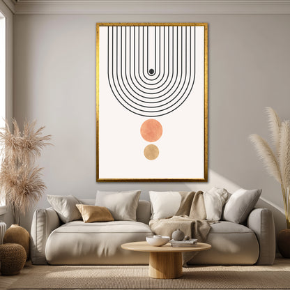 Minimalist Boho Lines Canvas Print - Terracotta and Earth Tones Abstract Art