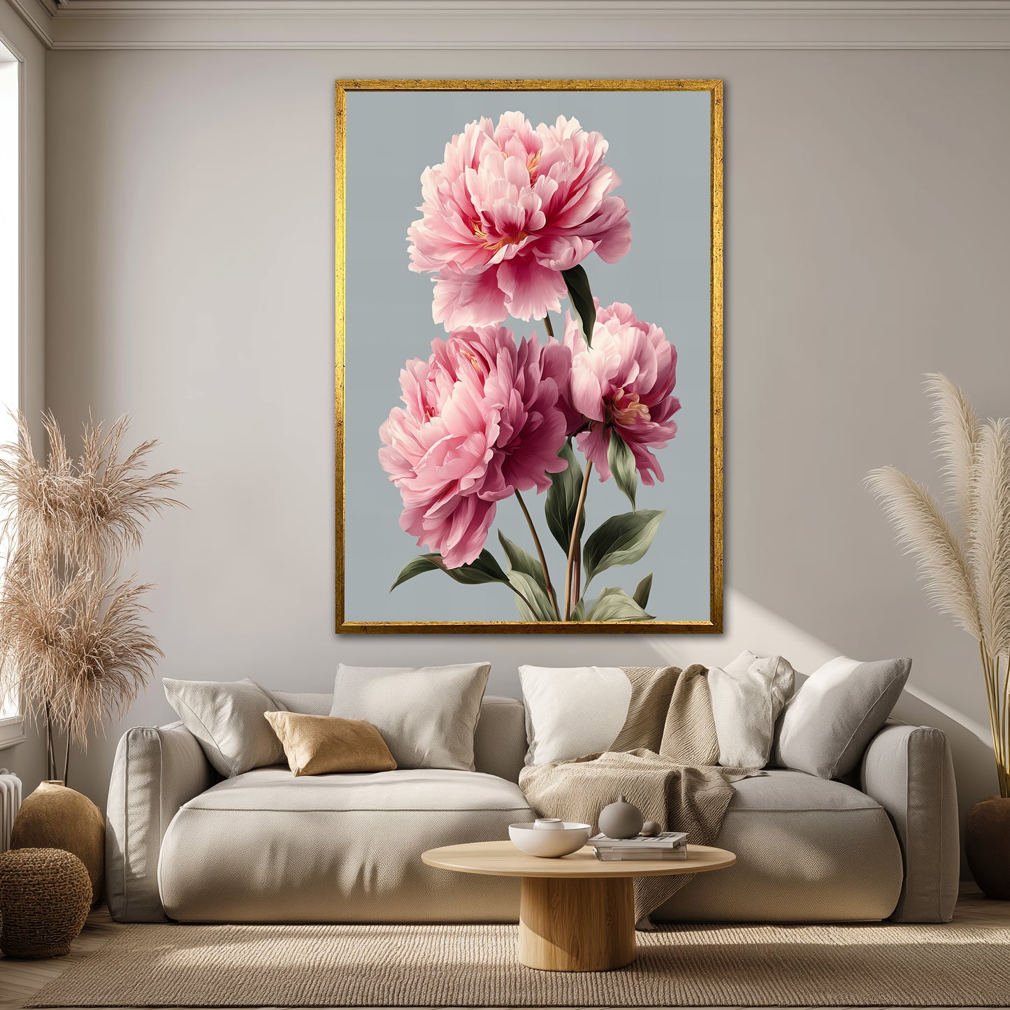 Pink Peony Flower Canvas Art - Modern Floral Print & Elegant Home Decor