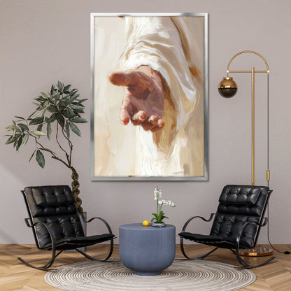Divine Hand Canvas Wall Art - Minimalist Christian Home Decor