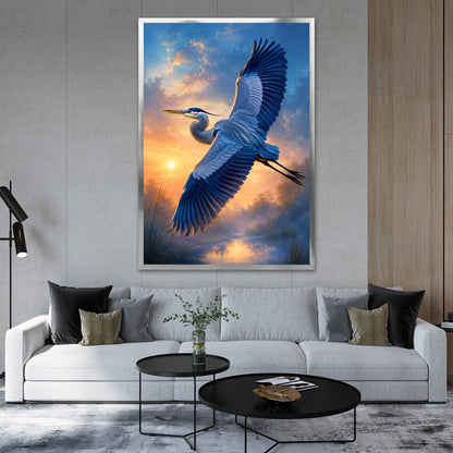 Heron Bird Canvas Print - Modern Home Decor