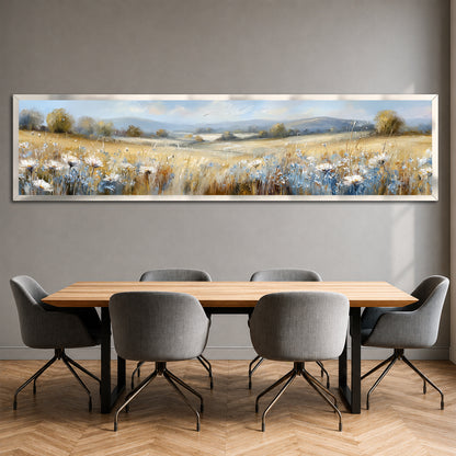 Panoramic Wildflower Canvas Wall Art - Bedroom Over the Bed Decor