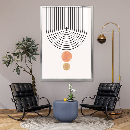 Minimalist Boho Lines Canvas Print - Terracotta and Earth Tones Abstract Art