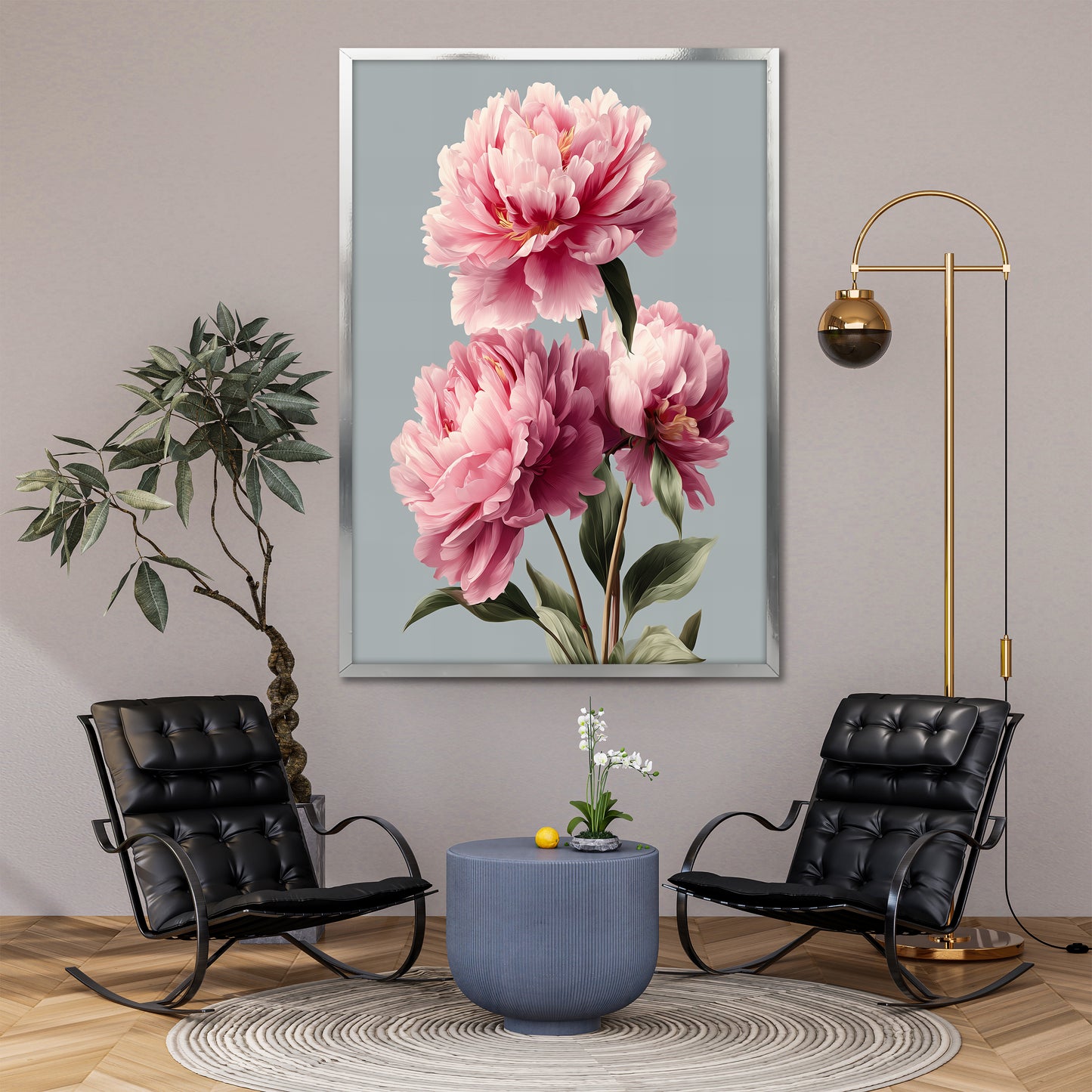 Pink Peony Flower Canvas Art - Modern Floral Print & Elegant Home Decor