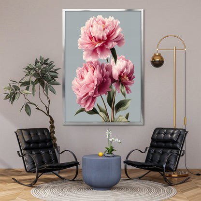 Pink Peony Flower Canvas Art - Modern Floral Print & Elegant Home Decor