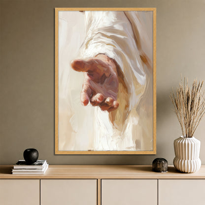 Divine Hand Canvas Wall Art - Minimalist Christian Home Decor