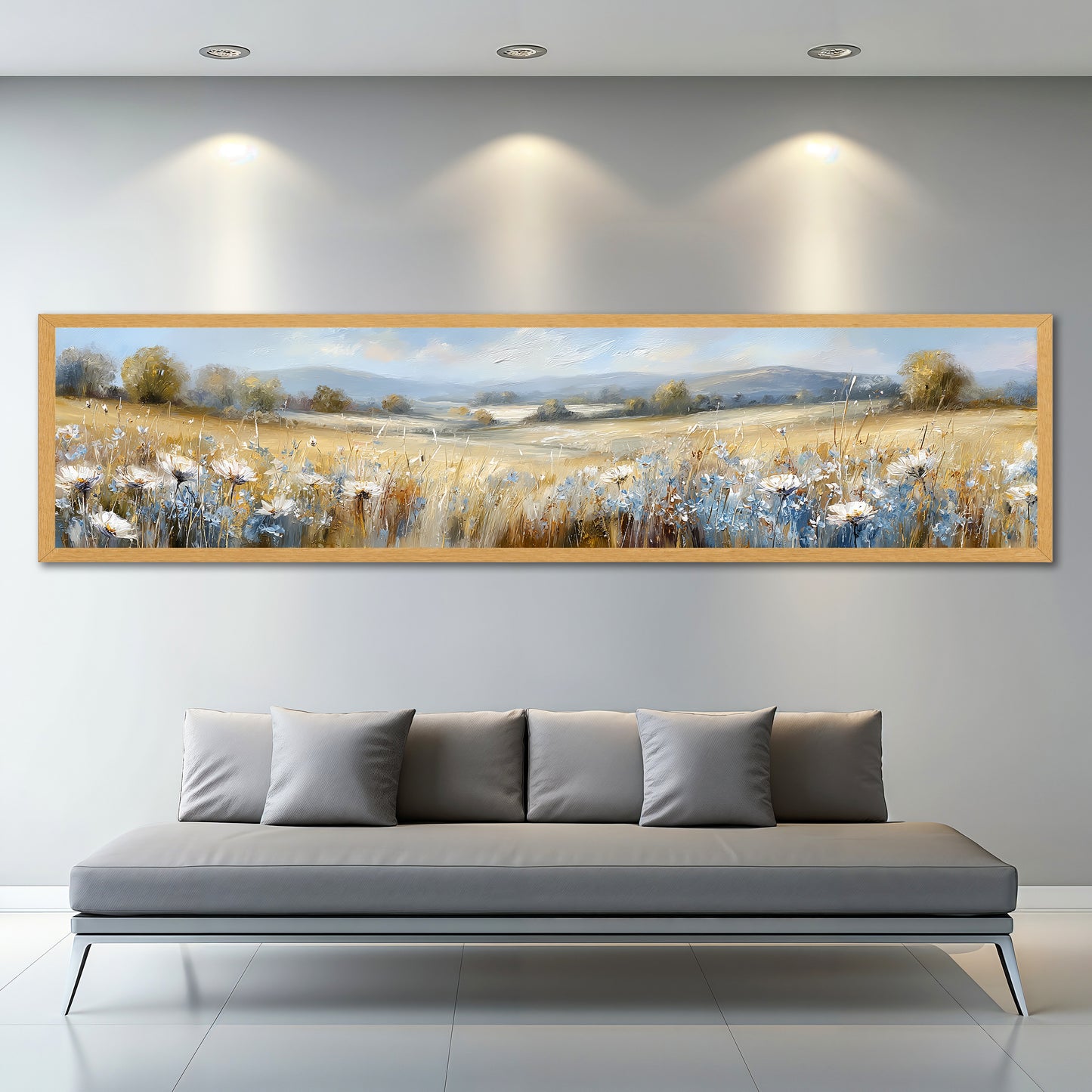 Panoramic Wildflower Canvas Wall Art - Bedroom Over the Bed Decor