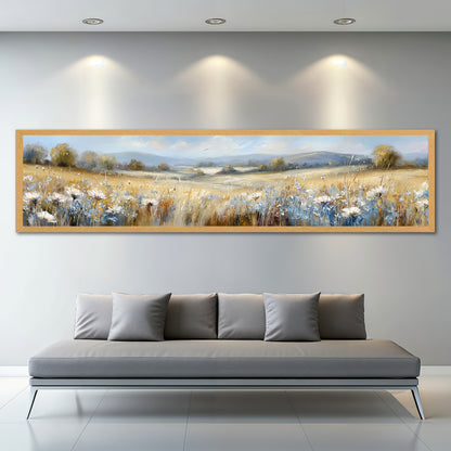 Panoramic Wildflower Canvas Wall Art - Bedroom Over the Bed Decor
