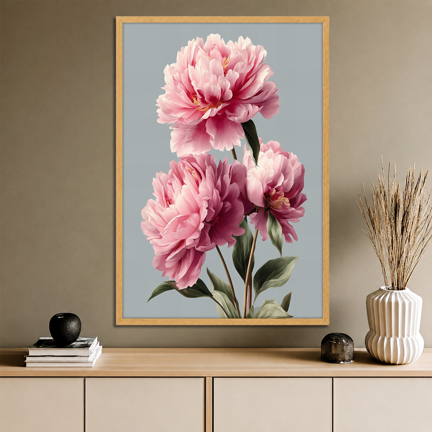 Pink Peony Flower Canvas Art - Modern Floral Print & Elegant Home Decor