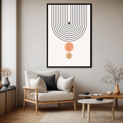 Minimalist Boho Lines Canvas Print - Terracotta and Earth Tones Abstract Art