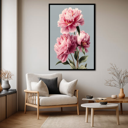 Pink Peony Flower Canvas Art - Modern Floral Print & Elegant Home Decor