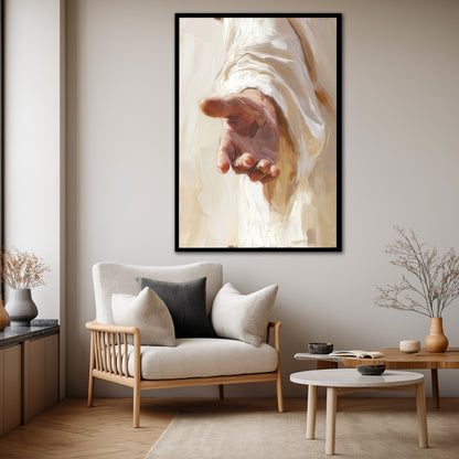 Divine Hand Canvas Wall Art - Minimalist Christian Home Decor