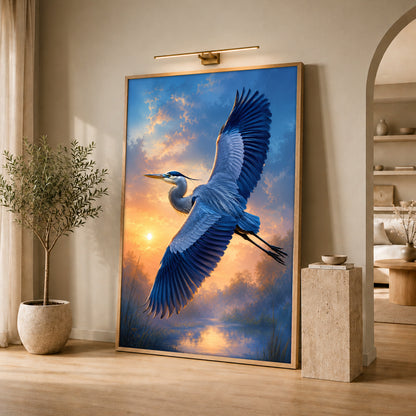 Heron Bird Canvas Print - Modern Home Decor