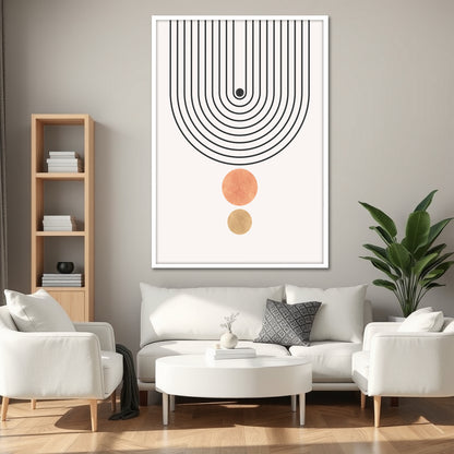 Minimalist Boho Lines Canvas Print - Terracotta and Earth Tones Abstract Art