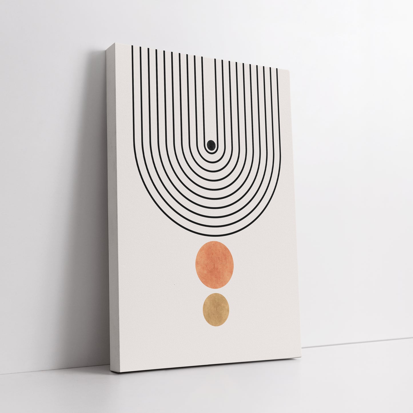 Minimalist Boho Lines Canvas Print - Terracotta and Earth Tones Abstract Art