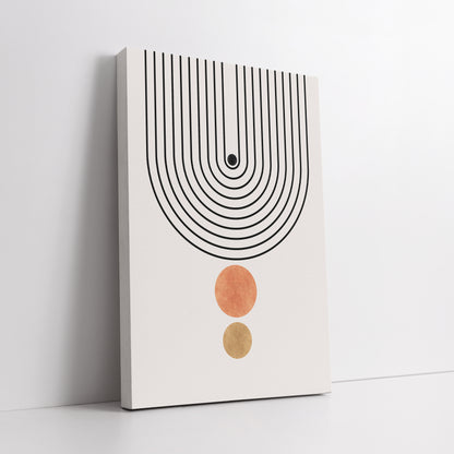 Minimalist Boho Lines Canvas Print - Terracotta and Earth Tones Abstract Art