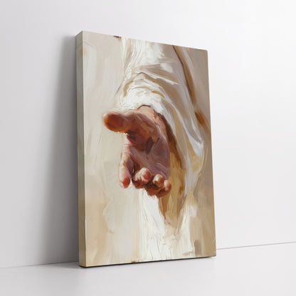 Divine Hand Canvas Wall Art - Minimalist Christian Home Decor