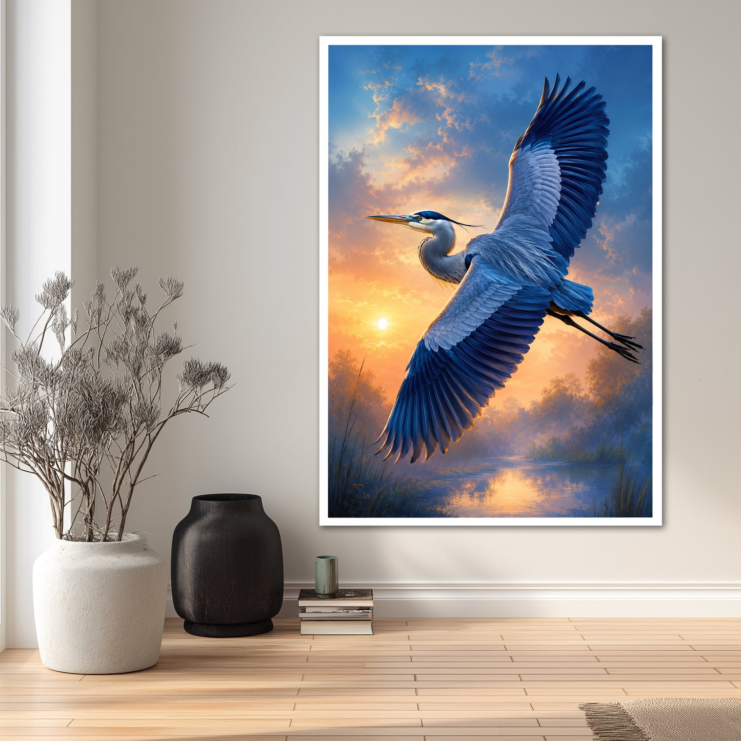 Heron Bird Canvas Print - Modern Home Decor
