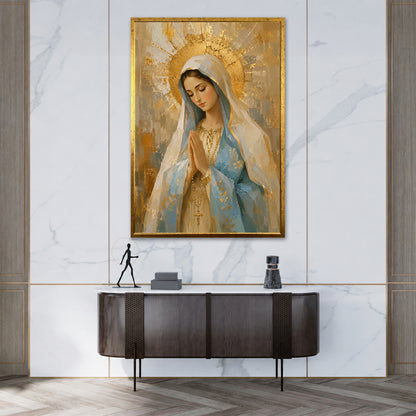 Virgin Mary Canvas Art - Modern Christian Home Decor