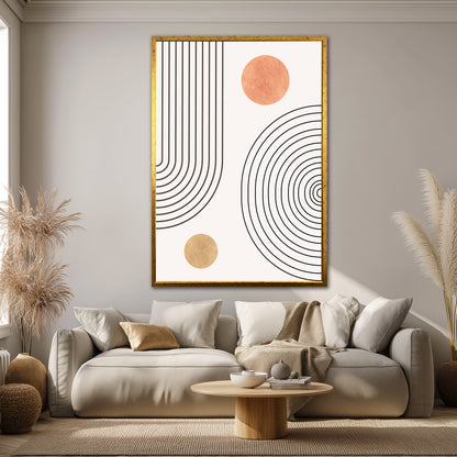 Boho Geometric Lines Wall Art - Mid-Century Modern Bohemian Print