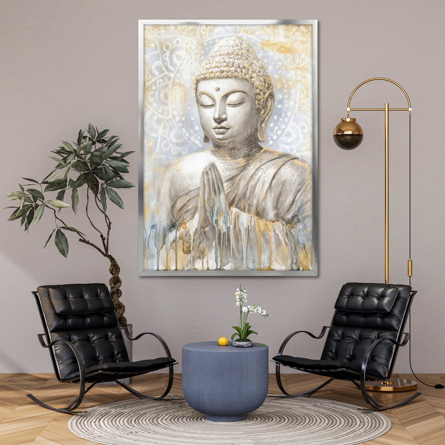 Modern Buddhist Wall Decor - Spiritual Abstract Buddha Canvas