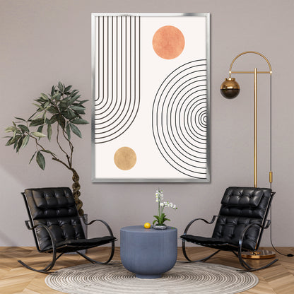 Boho Geometric Lines Wall Art - Mid-Century Modern Bohemian Print