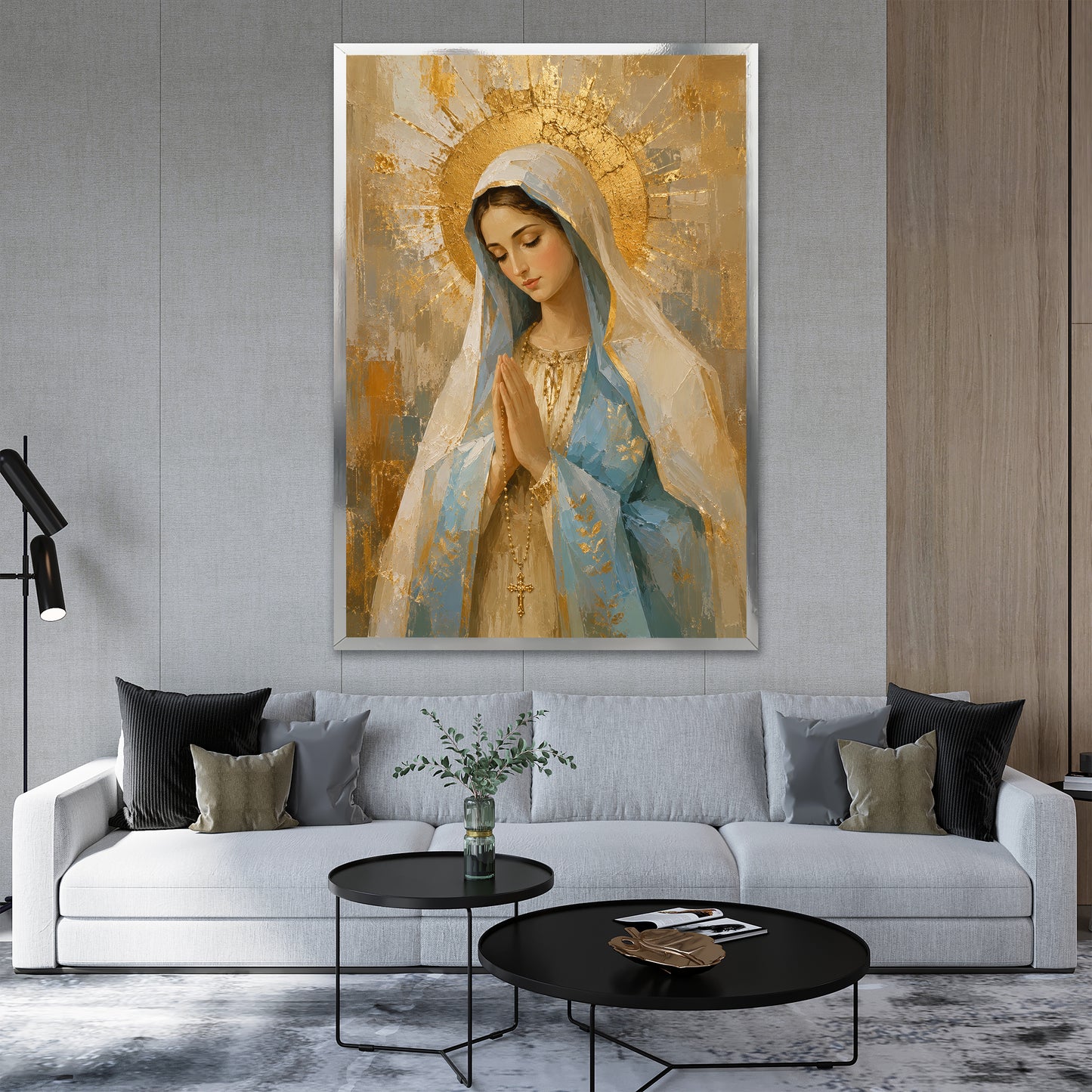 Virgin Mary Canvas Art - Modern Christian Home Decor