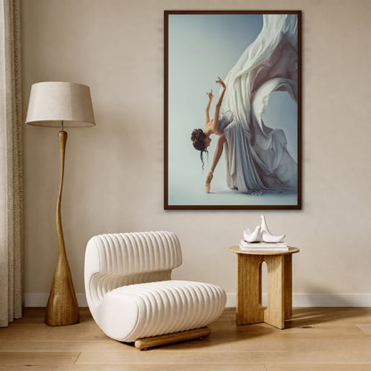 White Dress Ballerina Art - Minimalist Room Design