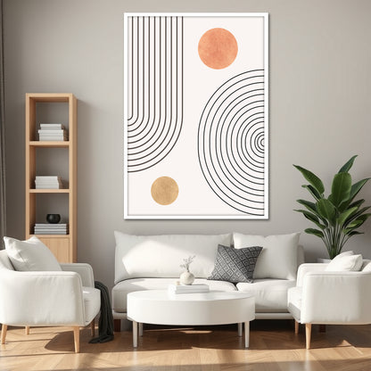 Boho Geometric Lines Wall Art - Mid-Century Modern Bohemian Print