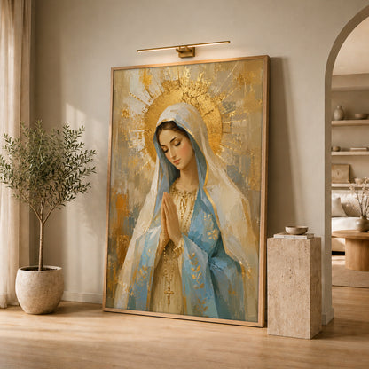 Virgin Mary Canvas Art - Modern Christian Home Decor
