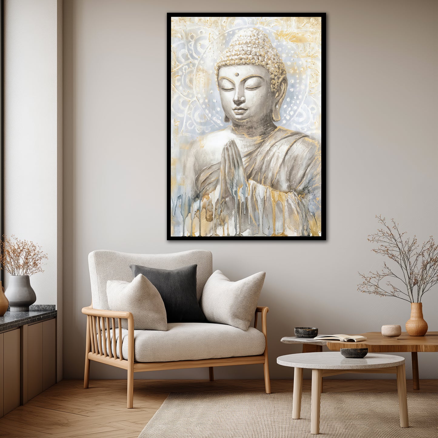 Modern Buddhist Wall Decor - Spiritual Abstract Buddha Canvas