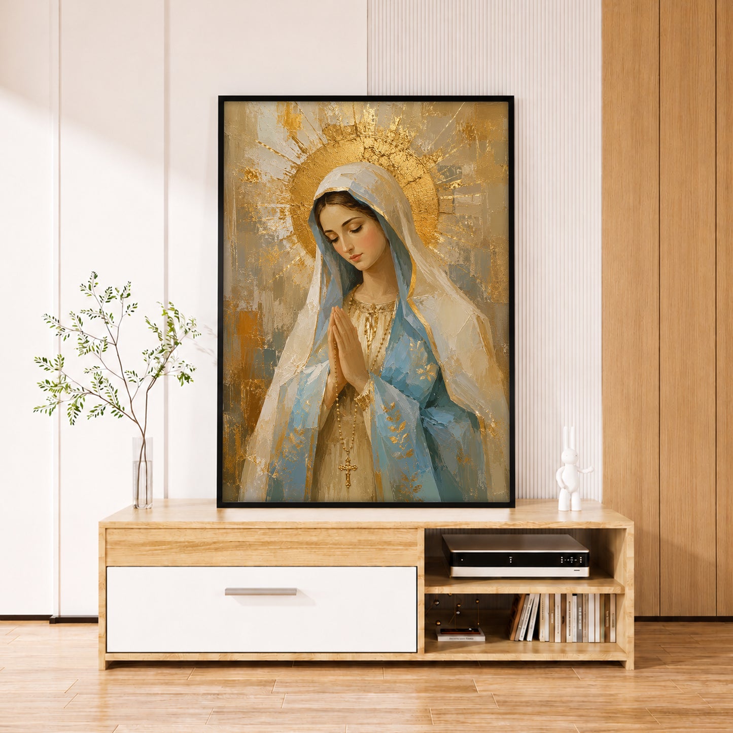 Virgin Mary Canvas Art - Modern Christian Home Decor