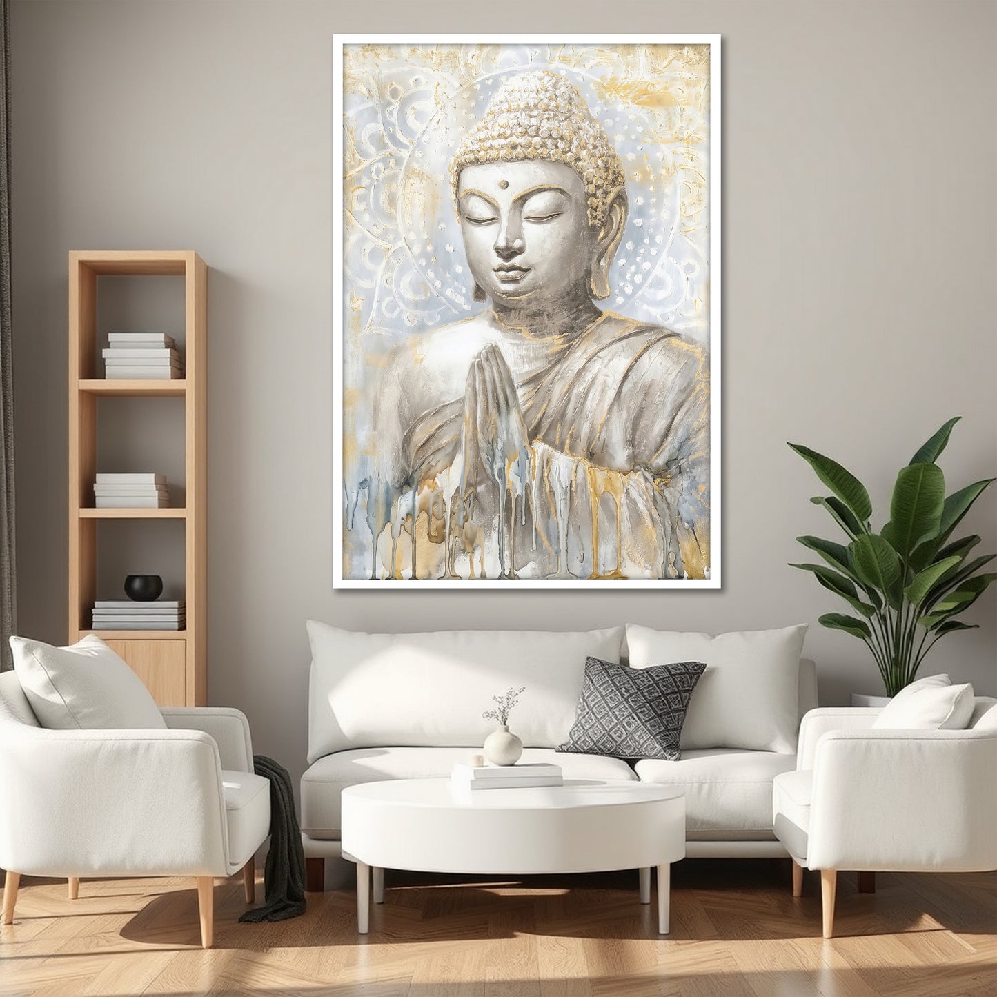 Modern Buddhist Wall Decor - Spiritual Abstract Buddha Canvas