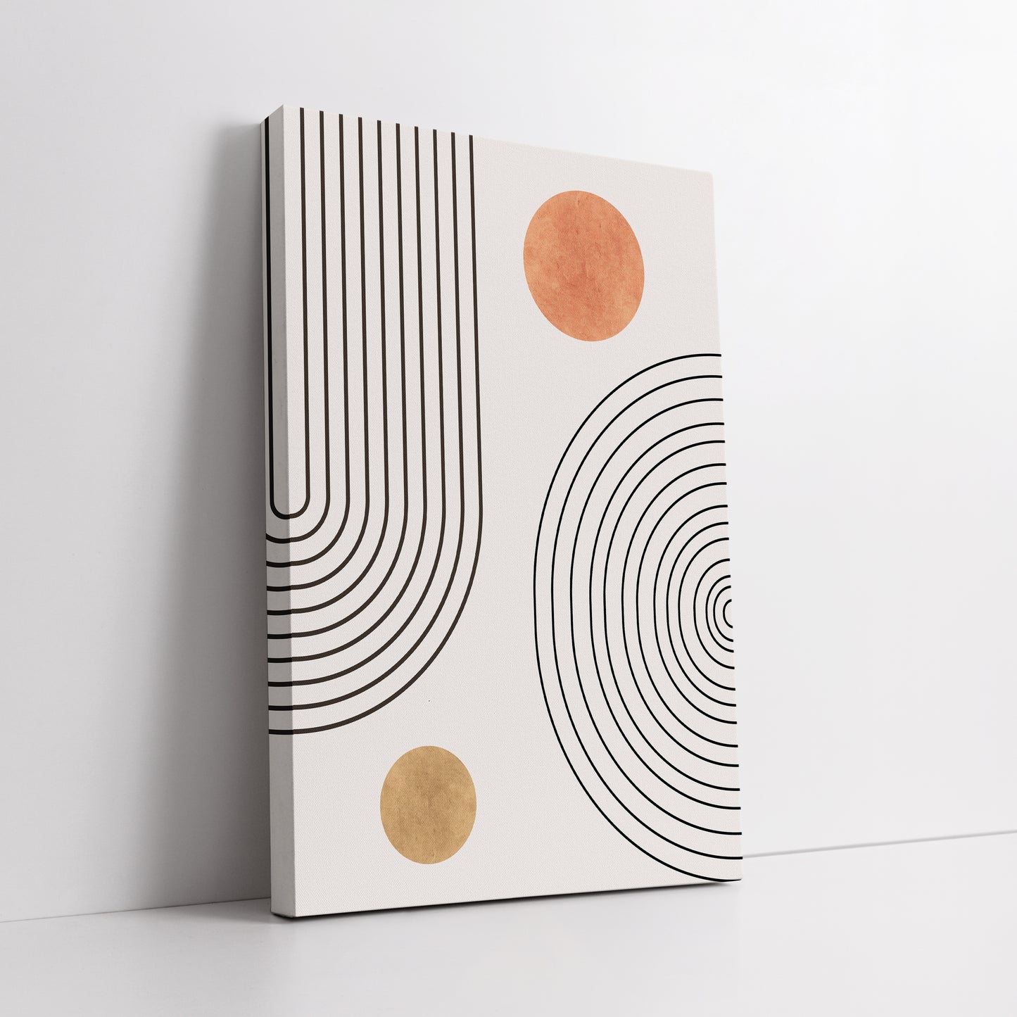 Boho Geometric Lines Wall Art - Mid-Century Modern Bohemian Print