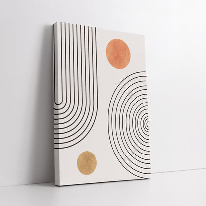 Boho Geometric Lines Wall Art - Mid-Century Modern Bohemian Print