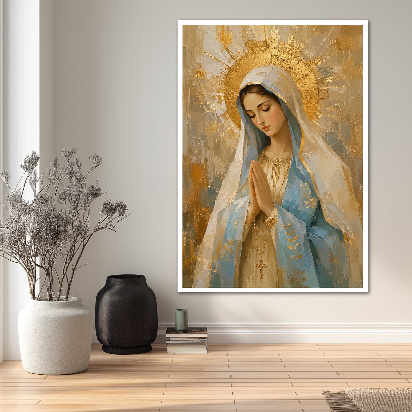 Virgin Mary Canvas Art - Modern Christian Home Decor