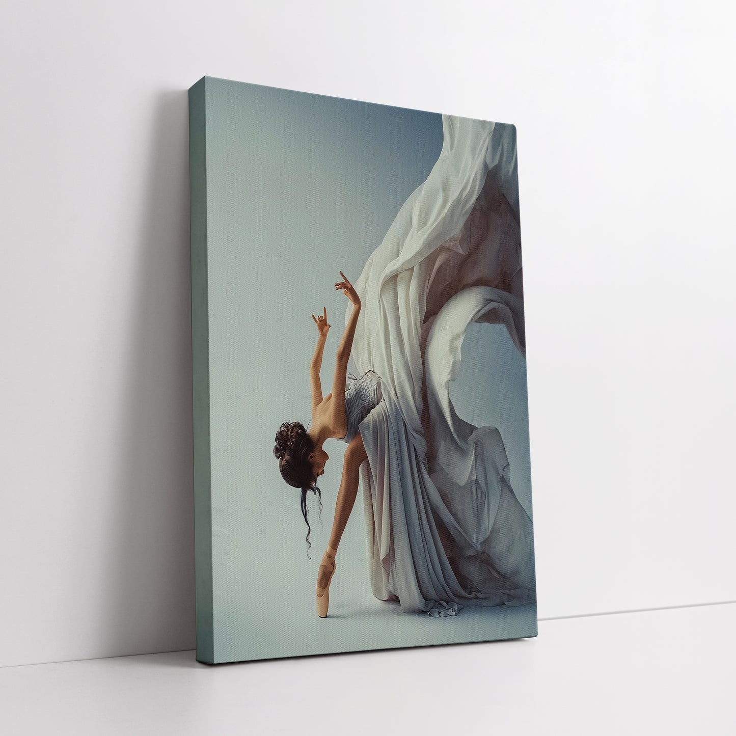 White Dress Ballerina Art - Minimalist Room Design
