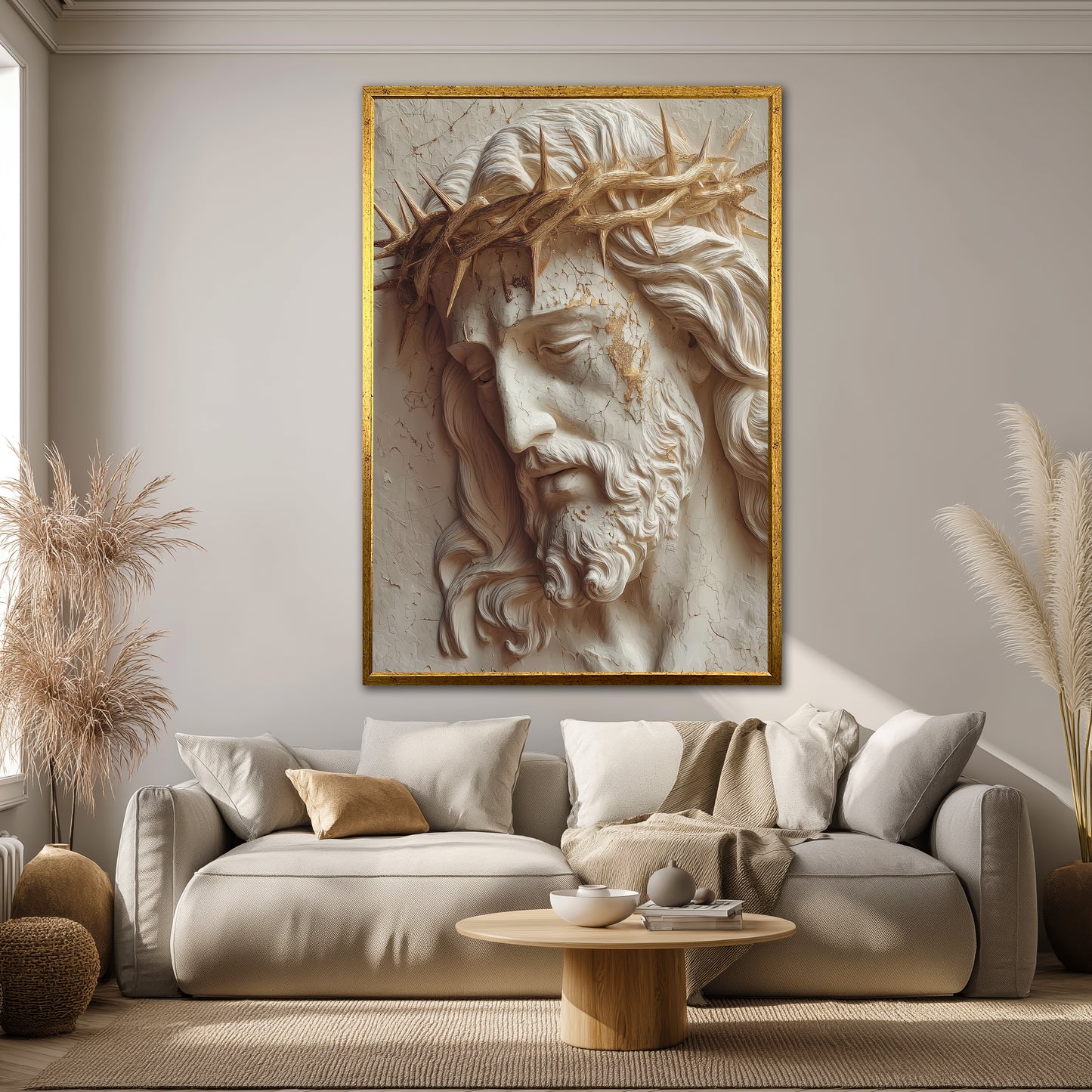 Jesus with Crown of Thorns Canvas Print - Christian Faith Wall Art
