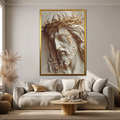 Jesus with Crown of Thorns Canvas Print - Christian Faith Wall Art