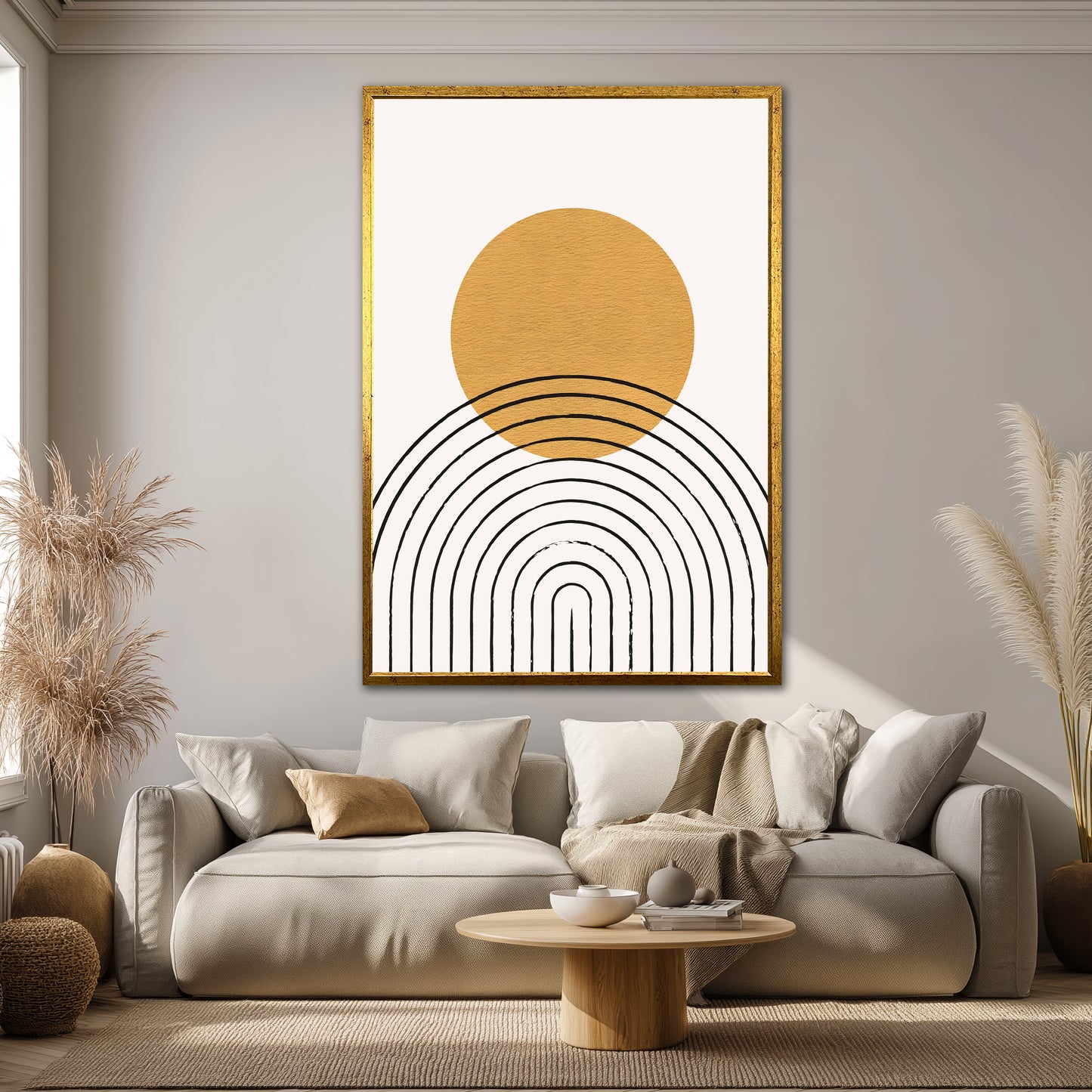 Minimalist Abstract Boho Sun Canvas Print - Modern Home Decor