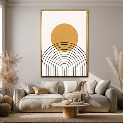 Minimalist Abstract Boho Sun Canvas Print - Modern Home Decor