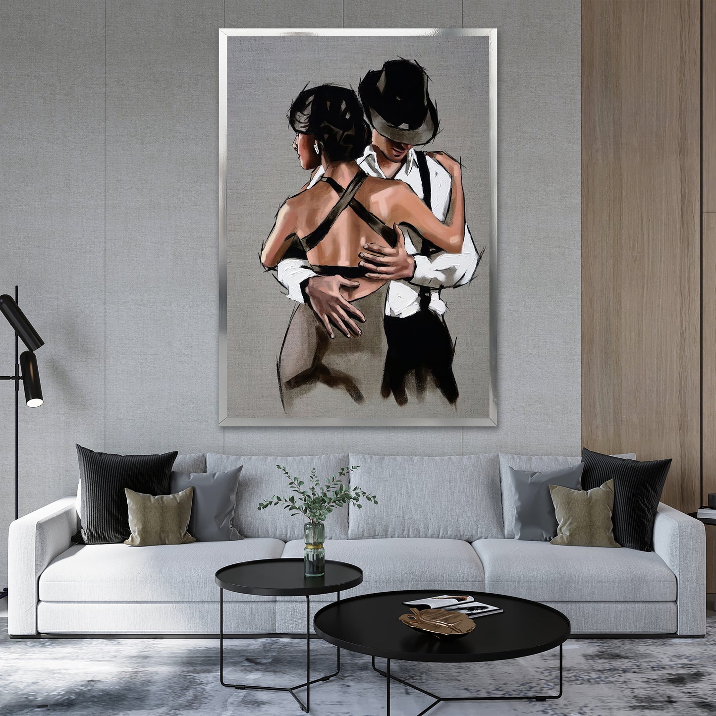 Romantic Tango Dancing Couple Canvas Art - Passionate Couple Print