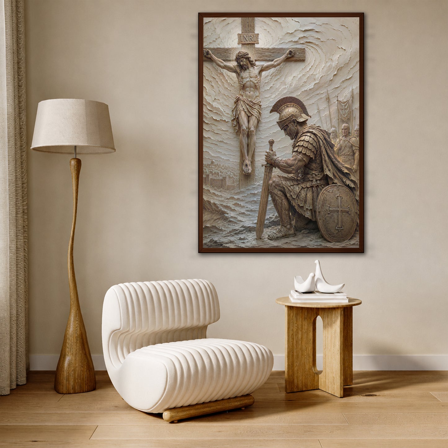 Jesus And Soldier Canvas Art - Modern Christian Wall Decor