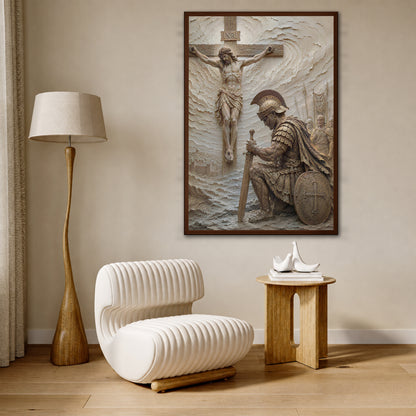 Jesus And Soldier Canvas Art - Modern Christian Wall Decor