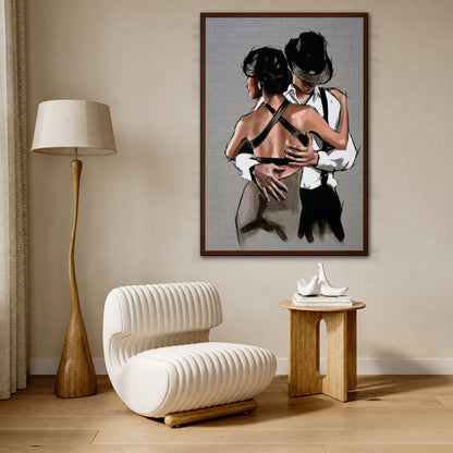 Romantic Tango Dancing Couple Canvas Art - Passionate Couple Print