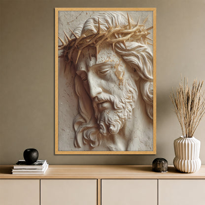 Jesus with Crown of Thorns Canvas Print - Christian Faith Wall Art