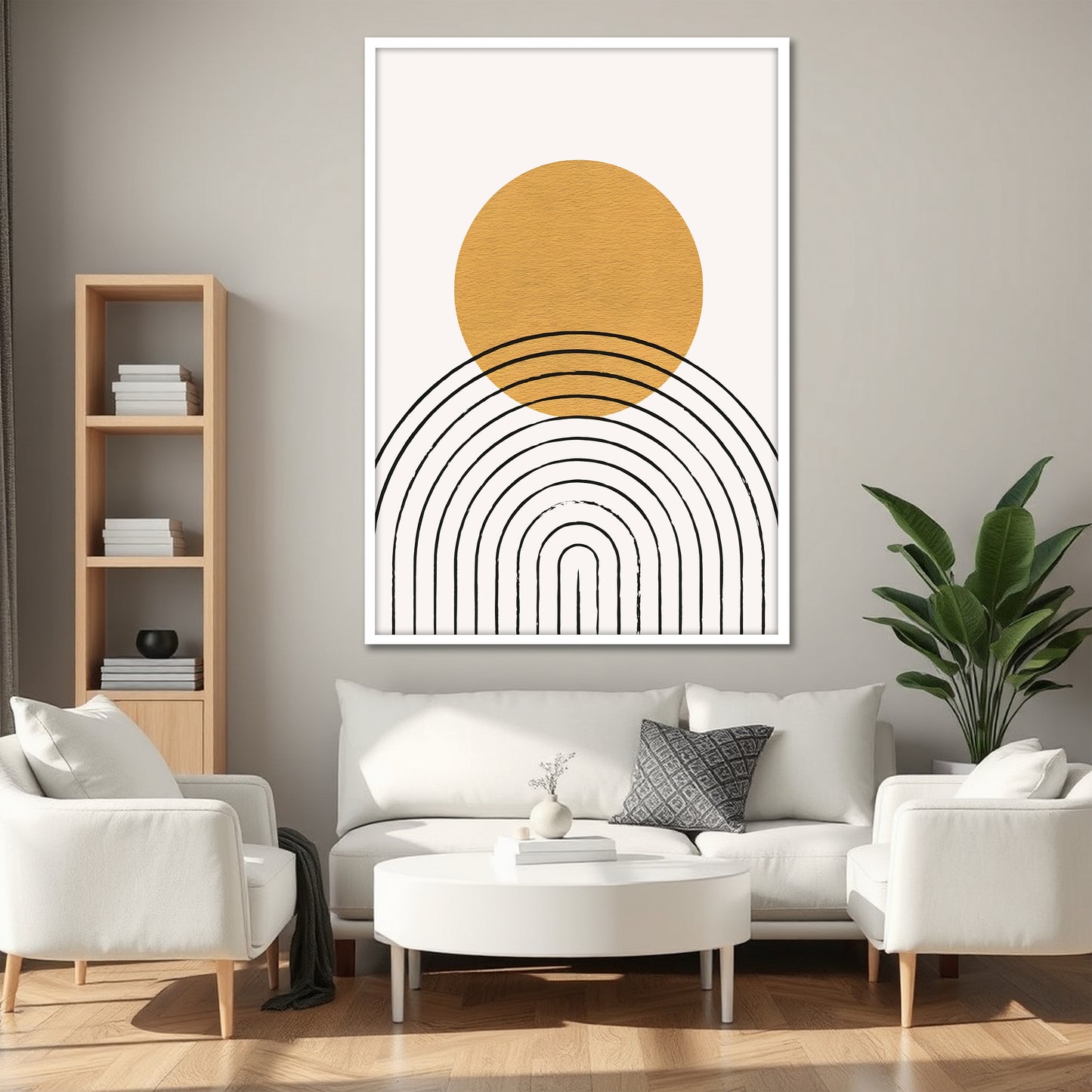 Minimalist Abstract Boho Sun Canvas Print - Modern Home Decor