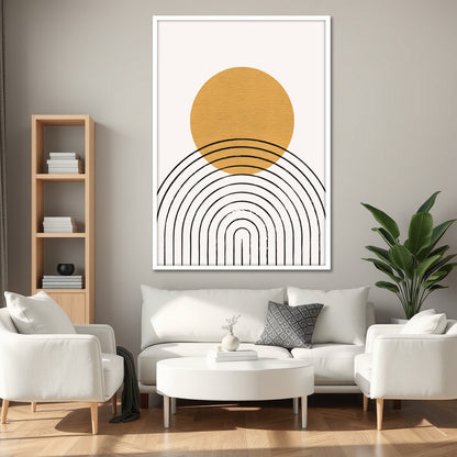 Minimalist Abstract Boho Sun Canvas Print - Modern Home Decor
